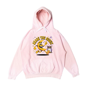 Chase The Night Cartoon Moon Running With Owl Hoodie
